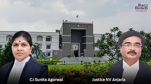 CJ Sunita Agarwal and Justice NV Anjaria with Gujarath HC