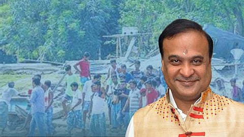 Himanta Biswa Sarma and rep pic violent eviction drives in AssamTwitter/X Corp