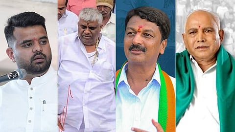 Prajwal Revanna, H D Revanna, Ramesh Jarakiholi and B S Yediyurappa