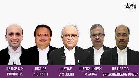 ಕರ್ನಾಟಕ ಹೈಕೋರ್ಟ್ನ ಐವರು ನ್ಯಾಯಮೂರ್ತಿಗಳನ್ನು ಕಾಯಂಗೊಳಿಸಿದ ಕೇಂದ್ರ ಸರ್ಕಾರ