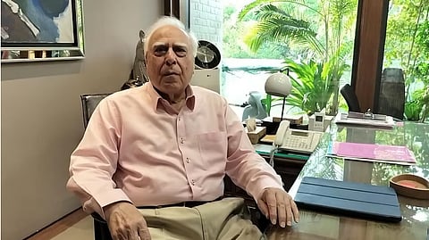 Senior Advocate Kapil Sibal at his Hailey road residence