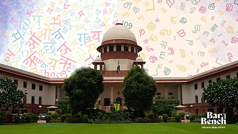 Supreme Court with Hindi and Tamil letters