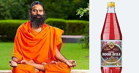 Swami Ramdev and a roohafza