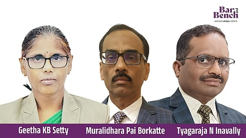 ಹೈಕೋರ್ಟ್ ನ್ಯಾಯಮೂರ್ತಿಗಳಾಗಿ ಗೀತಾ, ಮುರಳೀಧರ್ ಪೈ, ತ್ಯಾಗರಾಜ್ ಇನವಳ್ಳಿ ನೇಮಕ; ನ್ಯಾ. ಅರವಿಂದ್ ಸೇವೆ ಕಾಯಂ