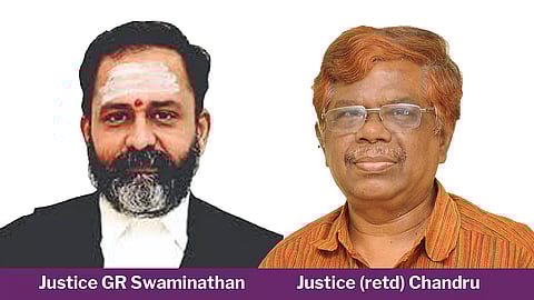 Justice GR Swaminathan and Justice (retd) Chandru
