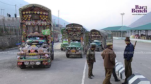 Cross-LOC trade: Trucks from Pakistan at Trade Facilitation Centre, Salamabad, Uri in 2016
