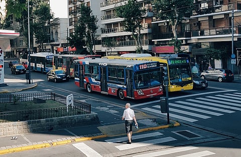 Buenos Aires, bus, crossing, traffic, Argentina