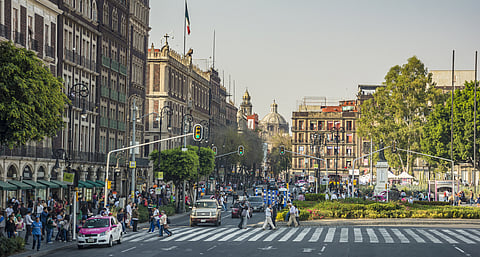 Mexico city, zebra crossing, traffic