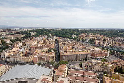 Papal Basilica, Rome, panoramic view,