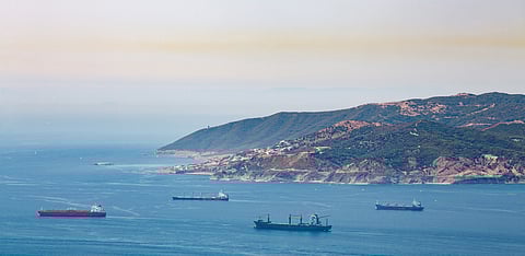 Gibraltar, Algeciras, tankers, sea