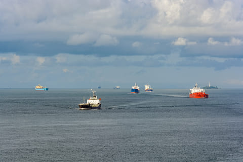 Picture of tankers in Malacca Strait