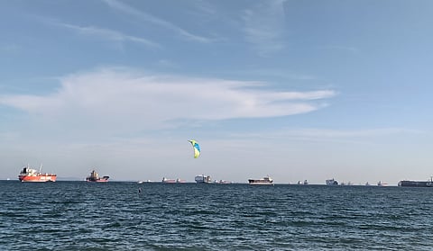 Photo of ships off Singapore