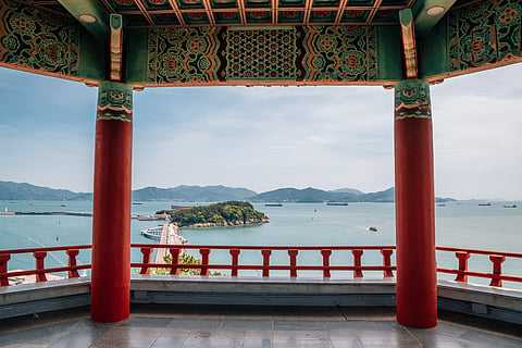 Photo of tankers in sea near Yeosu, S Korea