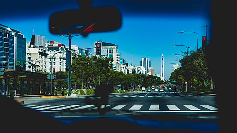 Photo of Buenos Aires from inside vehicle