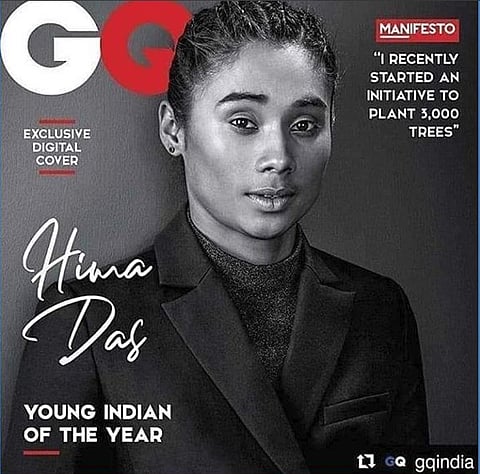 ম্যাগাজিন জি কিউ-র প্ৰচ্ছদে জ্বলজ্বল করছে হিমার ছবি