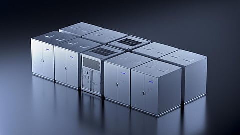 CATL's sodium-ion energy storage system, shown here with its 30MWh rated capacity and modular container design.