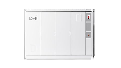 LONGiBank 2.0 liquid-cooled LFP battery energy storage containers supplied by LONGi for RWE's 300 MWh utility-scale solar and storage project in Italy.