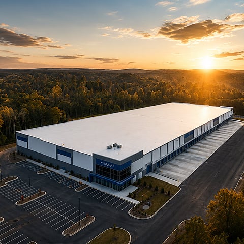 NeoVolta Power's 210,600 sq ft Pendergrass facility in Georgia will assemble the BESS units reserved for Northern Ontario Edge AI data center projects in 2027. (Image Credit: NeoVolta Power)