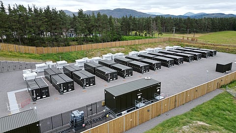 Trina Storage battery containers at the Boat of Garten BESS site in the UK.