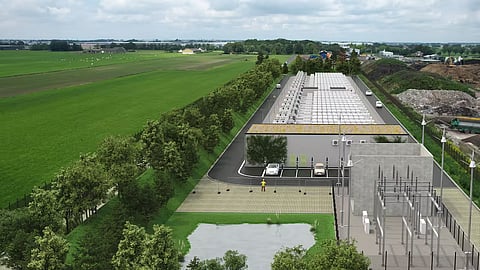 Antares BESS in Waddinxveen is connected to TenneT’s 150 kV high-voltage grid, with Alfen and SPIE Nederland supporting technical delivery. (Image Credit: Return Energy)