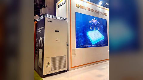 SolaX ESS-TRENE storage cabinet under a C&I ESS TRENE sign.