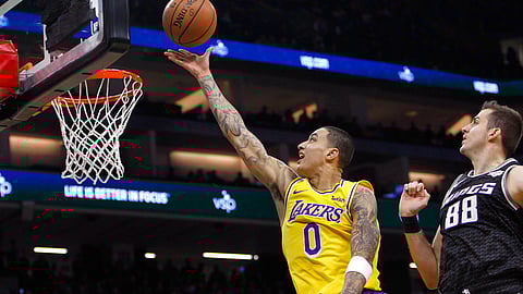 Los Angeles Lakers forward Kyle Kuzma appears to be one of the Lakers playing tonight against the Celtics.