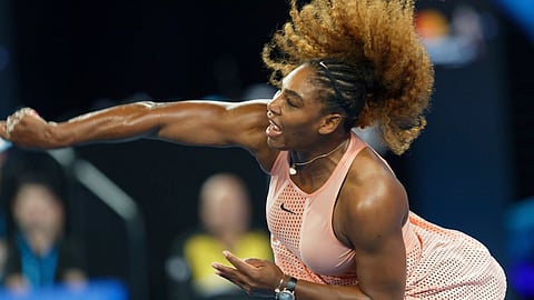 FILE - In this Jan. 1, 2019, file photo, Serena Williams of the United States plays a shot against Belinda Bencic of Switzerland at the Hopman Cup tennis tournament in Perth, Australia. Serena Williams is one of the women to keep an eye on at the Australian Open, Jan. 14-27, 2019. (AP Photo/Trevor Collens, File)