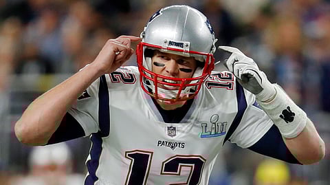 New England Patriots quarterback Tom Brady, calls a play during the first half of the NFL Super Bowl 52 football game against the Philadelphia Eagles. (AP Photo/Charlie Neibergall, File)
