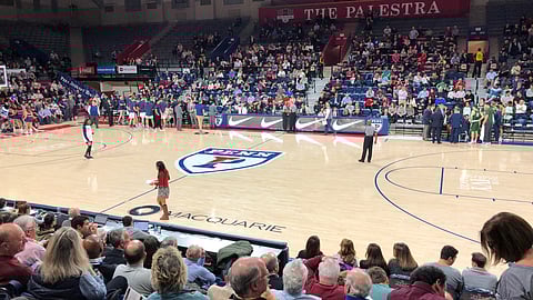 Penn will be playing away from the Palestra (above) when the Quakers travel to Dartmouth Friday night