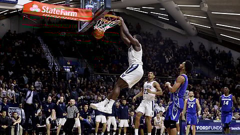 Villanova’s Eric Paschall dunks against Creighton earlier this month