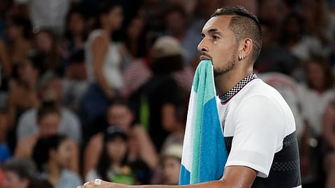 Australia’s Nick Kyrgios was beaten yesterday by Radu Albot, after a ridiculous dispplay of antics. (AP Photo/Aaron Favila)