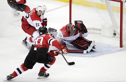 Devils’ Marcus Johansson beats Hurricanes’ Petr Mrazek