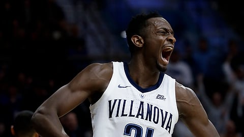 Villanova’s Dhamir Cosby-Roundtree reacts after being fouled during the second half of a game against Providence (AP Photo/Matt Slocum)