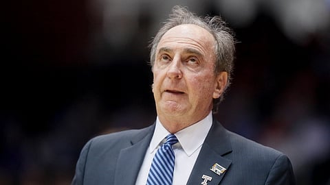 Temple head coach Fran Dunphy reacts during the second half against Belmont Tuesday (John Minchillo)