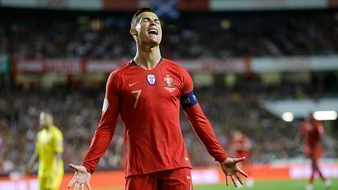 Portugal’s Cristiano Ronaldo couldn’t score during yesterday’s Euro 2020 qualifiers. Who’ll score today? (AP Photo/Armando Franca)