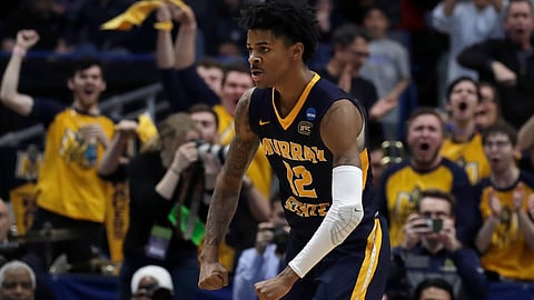 Murray State’s Ja Morant following a field goal Thursday  (Elise Amendola)