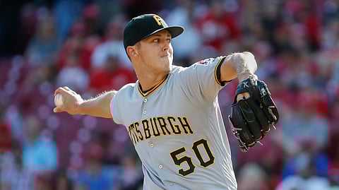 Jameson Taillon, pitching for the Pirates, when he was able to pitch for the Pirates. After last pitching in an MLB game in 2019, tonight he returns for the Yankees.