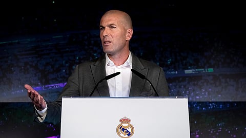 Newly appointed Real Madrid head coach Zinedine Zidane speaks on March11 (Bernat Armangue)