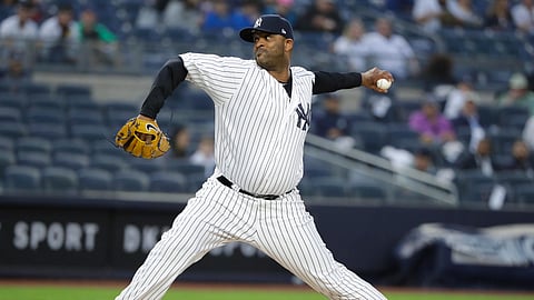 New York Yankees’ CC Sabathia wins his first game of the season against the Kansas City Royals, Friday, April 19, 2019, in New York. (AP Photo/Frank Franklin II)