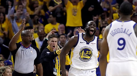 Trail Blazers’ Draymond Green celeberates during Game 1 on May 14 (Ben Margot)