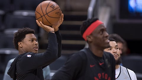 Raptors’ Kyle Lowry shoots in practice on May 29 (Frank Gunn/The Canadian Press)