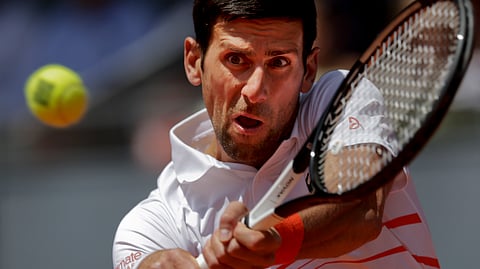 Novak Djokovic at last year's Madrid Open. (AP Photo/Bernat Armangue)