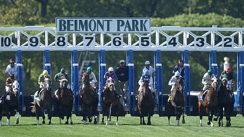 Racing at Belmont Park