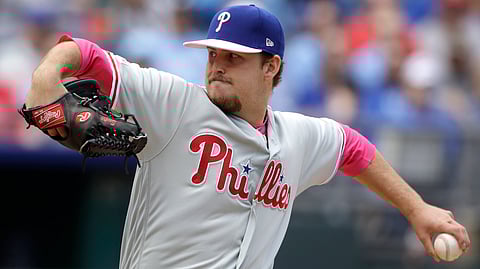 Phillies’ Cole Irvin throws in his first career start on May 12 against the Royals (Charlie Riedel)