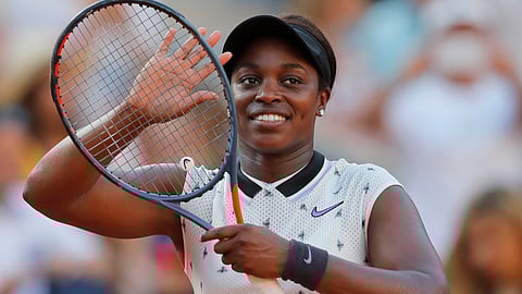 Sloane Stephens after winning her fourth round match against Garbine Muguruza on June 2 (Michel Euler)