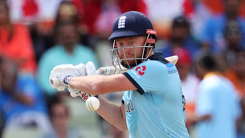 England’s Jonny Bairstow bats during the Cricket World Cup match between India and England in Birmingham, England, Sunday, June 30, 2019. (AP Photo/Rui Vieira)