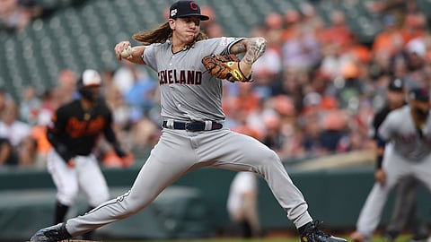 Indians starter Mike Clevinger was touched for seven runs in less than two innings on June 28 (Gail Burton)