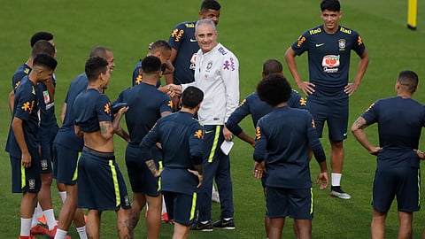 Brazil team readies for COPA America during practice on June 11 (Andre Penner)