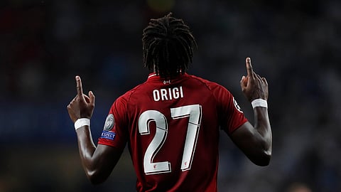 Liverpool’s Divock Origi celebrates after scoring his side’s second goal on June 1 (Bernat Armangue)