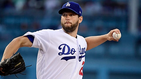 Dodgers starting pitcher Clayton Kershaw pitches against the Giants on June 18 (Mark J. Terrill)